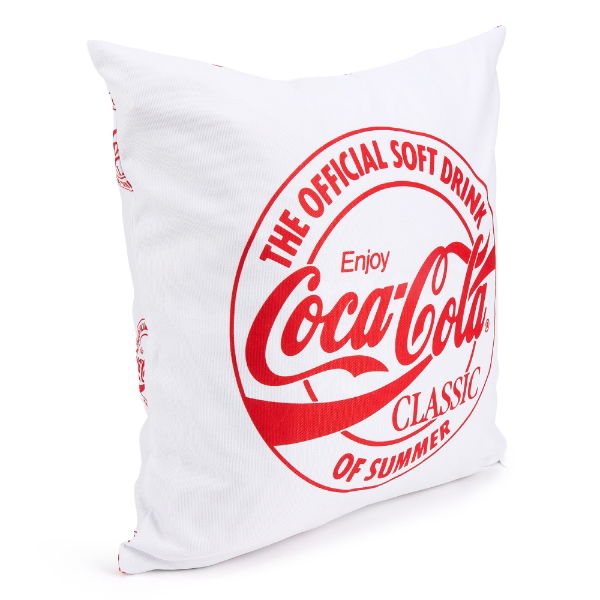 Coca-Cola Officially Licensed Core Cushion Cover - White
