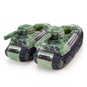 Tank Museum Slippers on a white background