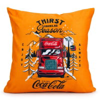 Coca-Cola Officially Licensed Xmas Cushion Cover - Mustard