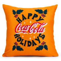 Coca-Cola Officially Licensed Xmas Cushion Cover - Mustard