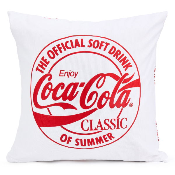 Coca-Cola Officially Licensed Core Cushion Cover - White