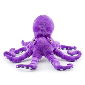 Purple Octopus plush on white background