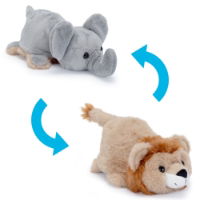 Reversible Plush Toy - Elephant/Lion 15cm