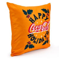 Coca-Cola Officially Licensed Xmas Cushion Cover - Mustard